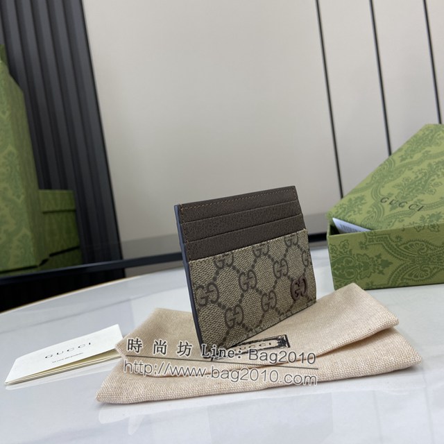 Gucci專櫃古馳最新款飾GG細節卡片夾卡包 jh2304型號：795230